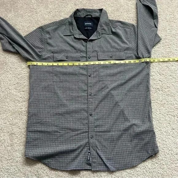 Prana Garvan Long Sleeve Shirt Gray Men's Size Large Outdoor Active # M21212643 - Picture 9 of 16